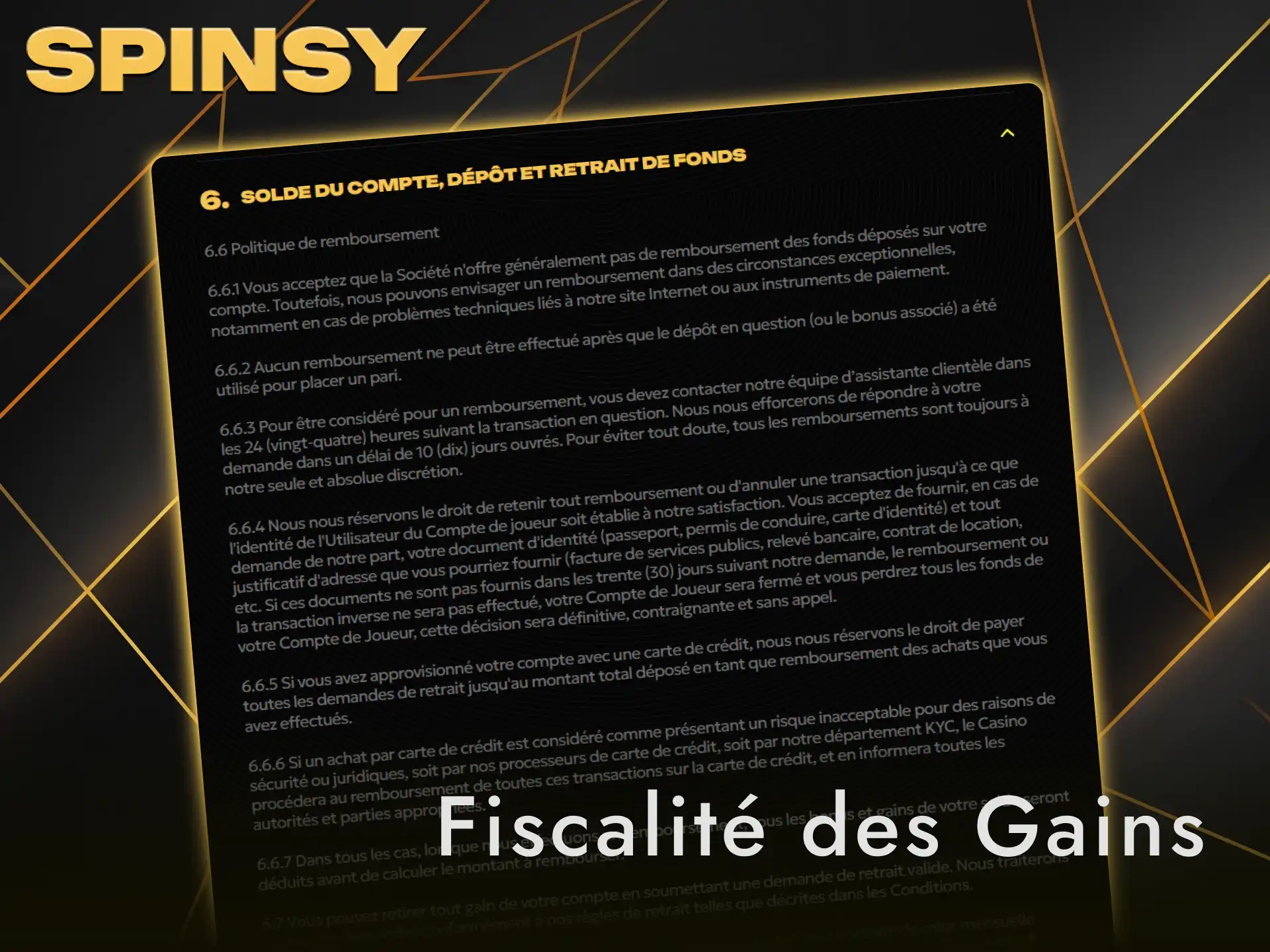 Informez-vous sur la fiscalité après un retrait de vos gains sur Spinsy.